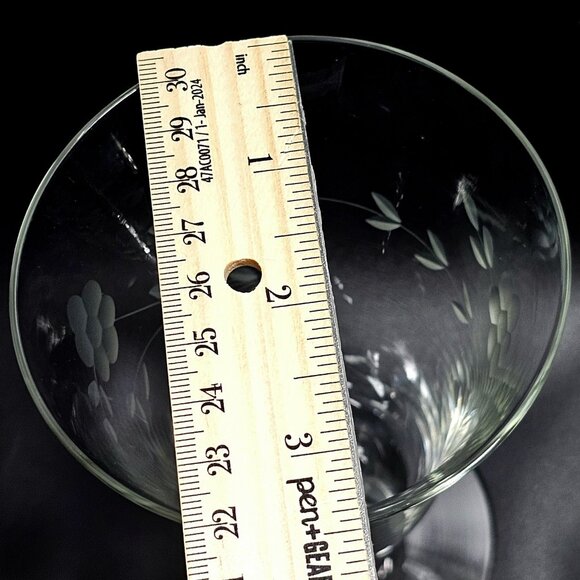 2 Etched Flower Garland Ice Tea Glasses 5.5" Crystal cottagecore romanticism - Picture 7 of 7